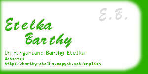 etelka barthy business card